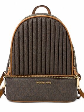 Michael Kors Rhea Medium Pleated Logo Backpack